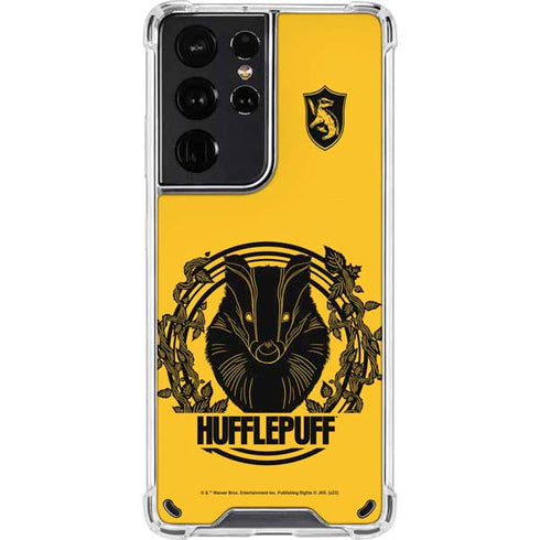 Wizarding Worlds Harry Potter Hufflepuff Illustration Galaxy S21 Ultra 5G Clear Case